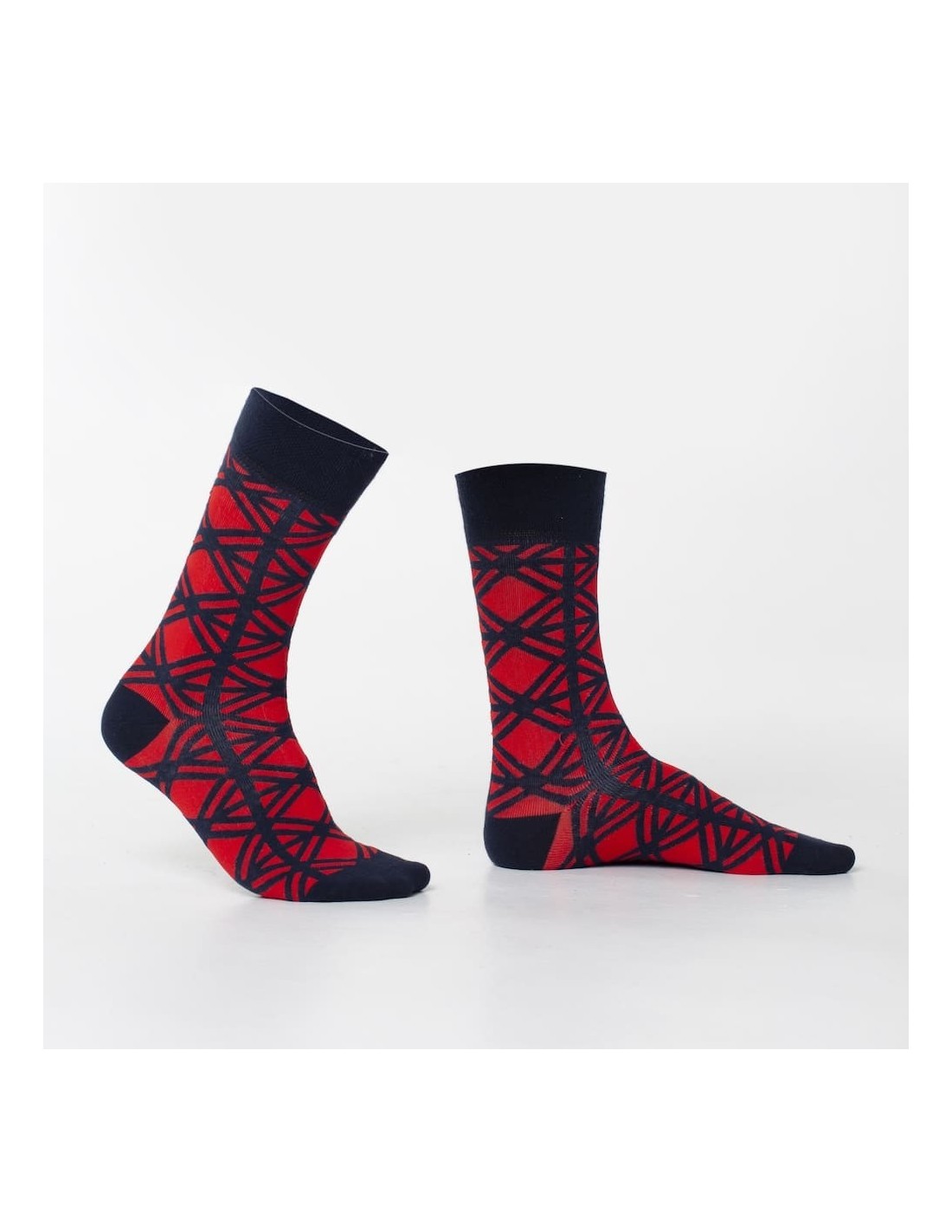 Navy blue men\'s socks with patterns SM17 - Online store - Boutique